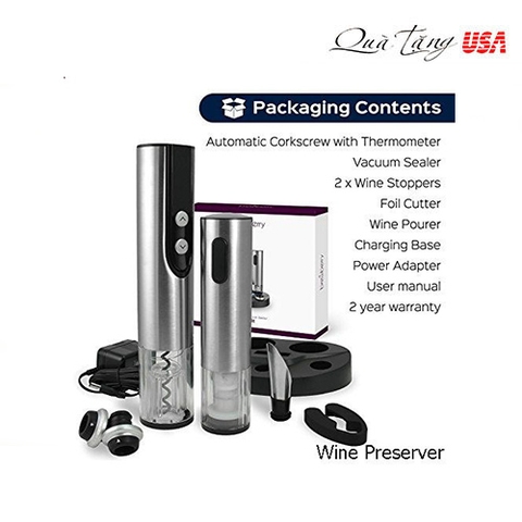 Mở nắp chai rượu vang tự động Brewberry Electric Wine Opener.