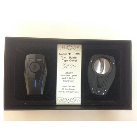 Bộ hộp quẹt và cắt xì gà Lotus L59 Fury Lighter and Cut500 Cigar Cutter Gift Set