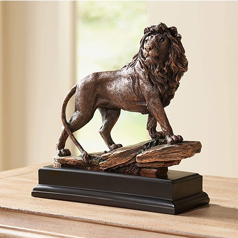 Tượng Sư Tử đá nhân tạo mạ đồng Kensington Hill Regal Lion 11