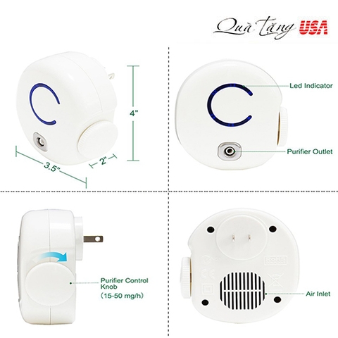 Máy khử mùi hôi ozone làm tươi mới không khí (mùi hôi chó, mèo, nấm mốc, toilet..)