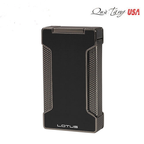 Lotus Ranger Twin Pinpoint Lighter with Punch - Black Lacquer & Gun