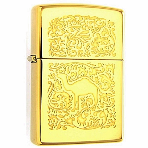 Hộp quẹt Zippo Original Windproof Camel Gold 22k