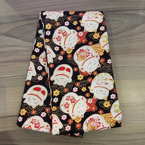 Khăn Tenugui Nhật vải nhũ kim 34x95cm vải Nhật