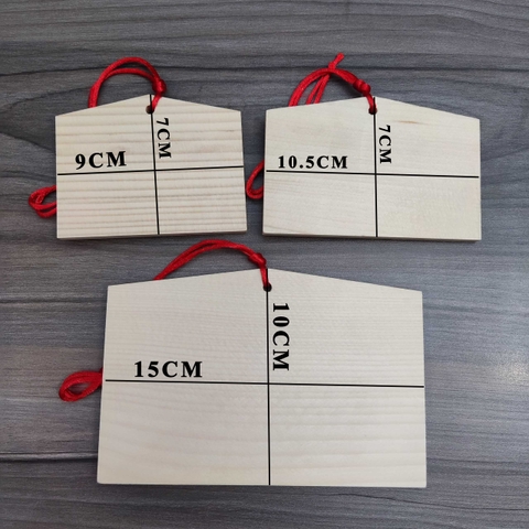 Bảng Gỗ Ema Nhật 2 mặt trơn dùng viết nguyện vọng truyền thống Nhật