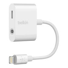 Cáp Chuyển Đổi Cổng Lightning Sang Cổng Audio 3.5mm Và Cổng Sạc Lightning Belkin F8J212BTWHT (Trắng) - Hàng Chính Hãng