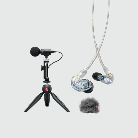 Bộ micro thu âm condenser stereo Shure MV88+ kèm tai nghe Shure SE215 và chân tripod