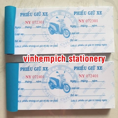 Phiếu Giữ Xe NY 7x16cm 100 số