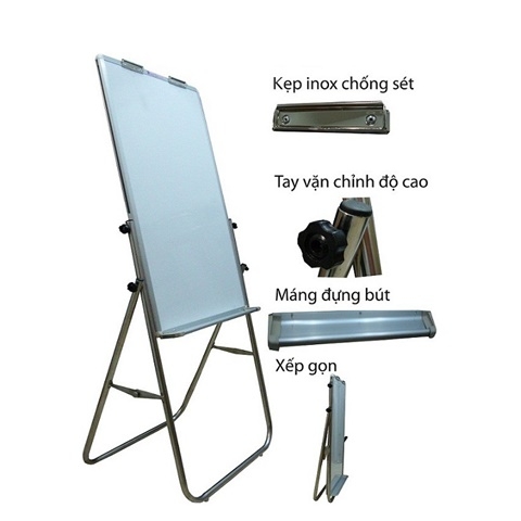 Bảng Flipchart viết bút lông từ tính chân inox BAVICO kích thước 100x60cm