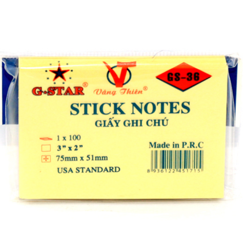 GIẤY NOTE G-STAR 3x2