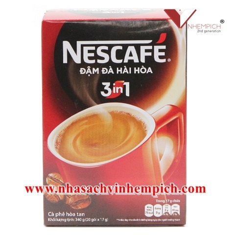 Cà phê hoà tan Nescafe 3in1 (20 gói x 17g) Đậm Đà Hài Hòa (ĐỎ)
