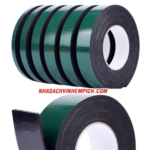 Băng keo xốp đen đế lá chuyên dùng độ dính cao thi công ốp tường trang trí nhà cửa 2.4P 4.8P