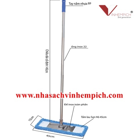 CÂY LAU SÀN CÔNG NGHIỆP INOX TRẦN THỨC (BẸ LAU NHÀ INOX)