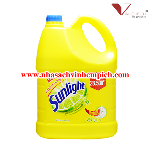 Nước rửa chén Sunlight Chanh 100 sạch nhanh xả bọt nhanh can 3.67 lít Nước rửa chén Sunlight Chanh 100 sạch nhanh xả bọt nhanh can 3.67 lít