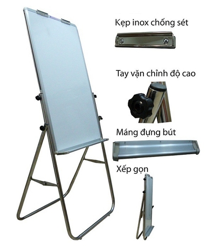 Bảng Flipchart viết bút lông từ tính chân inox BAVICO kích thước 100x60cm Bảng Flipchart viết bút lông từ tính chân inox BAVICO kích thước 100x60cm