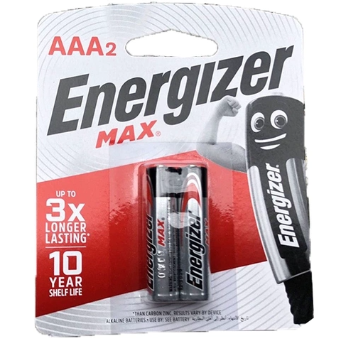 Pin AAA Energizer Max E92 BP2 vỉ 2 viên chính hãng