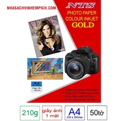 Giấy in ảnh 1 mặt bóng 50 tờ định lượng 210gsm NTS