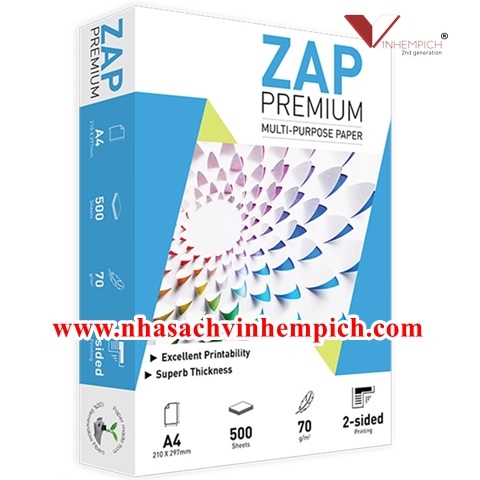 Giấy A4 Zap Premium 70 GSM