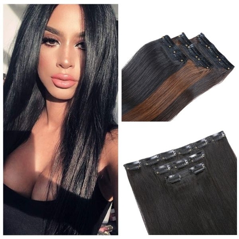 Tóc Giả Kẹp Phím Cao Cấp - Bộ Phím 2 Kẹp Tóc Thật 100%