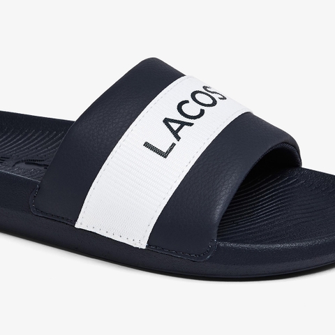 Dép Lacoste Croco Textile Logo – Xanh Navy