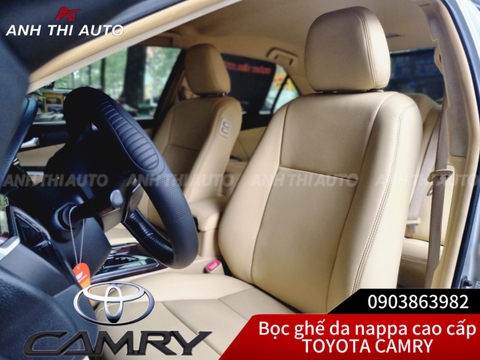 BỌC GHẾ DA CHO XE TOYOTA CAMRY 2010 | MÀU KEM