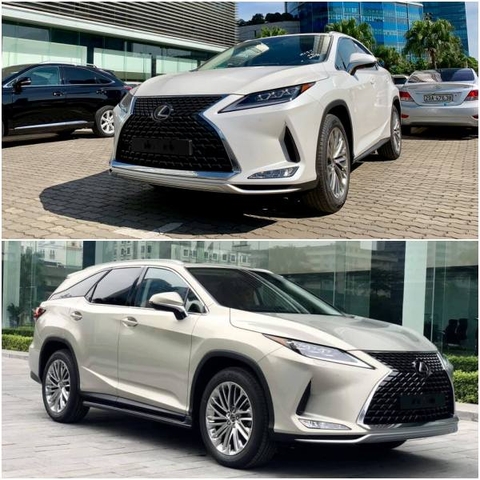 Ảnh Lexus RX350 2020 màu vàng be và màu trắng ngọc trai rất đẹp.