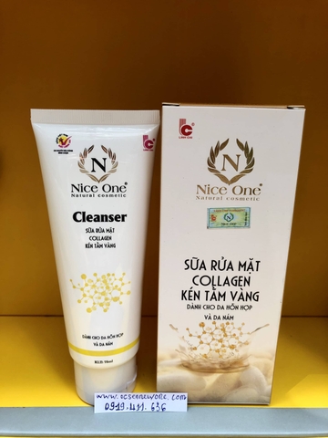 Sữa rửa mặt Collagen kén tằm vàng Nice One Linh Chi (dành cho da hỗn hợp & da nám )-75ml-NO21