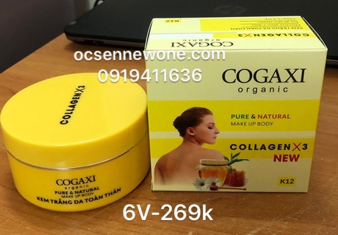 Kem trắng da toàn thân COGAXI-organic -150g- Pure & Natural Make up body-6V 