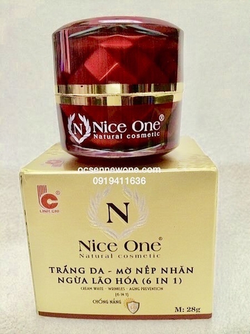 Kem trắng da xóa nếp nhăn ngừa lão hóa 6 IN 1 Nice One Linh Chi (28g)-NO16 