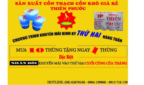 THIÊN PHƯỚC CHUYÊN CUNG CẤP CỒN KHÔ, CỒN THẠCH CHẤT LƯỢNG VÀ NHIỀU ƯU ĐÃI