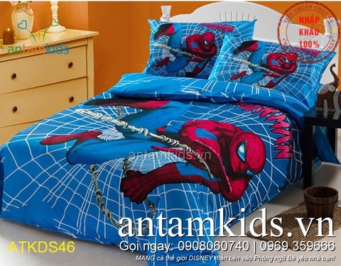 Chăn ga gối Người nhện Spider Man ATKDS46 cá tính sành điệu cho bé trai