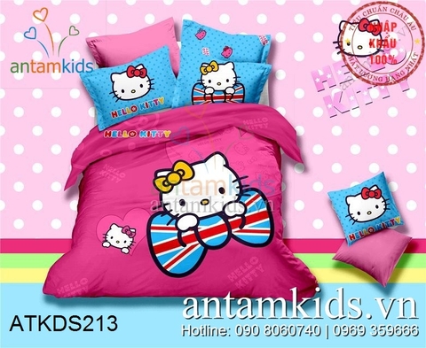 Chăn ga gối Hello Kitty hồng cực xinh xắn đáng yêu ATKDS213 cho bé gái