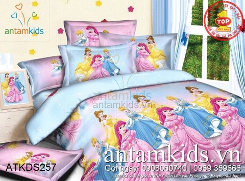 Chăn ga gối Những nàng Công chúa Disney xinh đẹp nổi tiếng cho bé gái ATKDS257