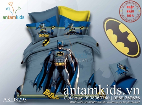 Chăn ga gối hàn quốc cao cấp cho bé trai hình Batman Người dơi - Siêu anh hùng trỗi dậy ATKDS293