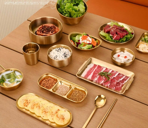 Bộ chén bát đĩa thìa muỗng đũa inox cao cấp – Đẹp, Bền, Chuẩn Ẩm Thực Nhà Hàng Hàn