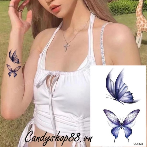 Hình xăm dán tattoo bướm QQ-323
