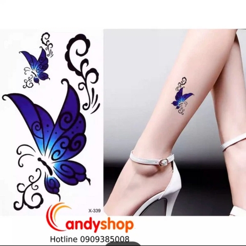Hình xăm dán tattoo bướm X-339