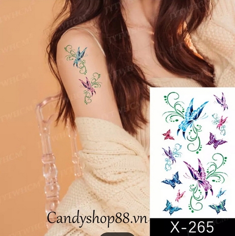 Hình xăm dán tattoo bướm X-265