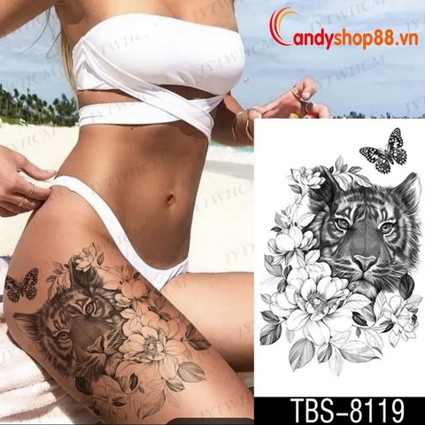 Hình xăm dán tattoo cá tính cọp TBS-8119