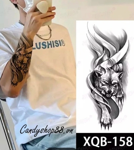 Hình xăm dán tattoo hồ ly XQB-158