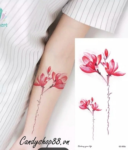 Hình xăm dán tattoo hoa đẹp QC-625p