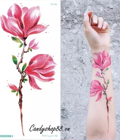 Hình xăm dán tattoo hoa đẹp QC-646