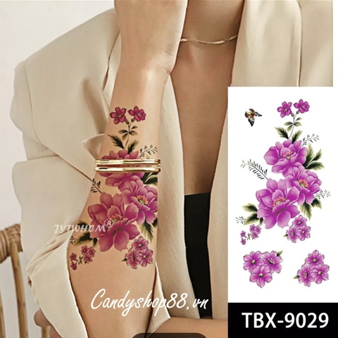 Hình xăm dán tattoo hoa TBX-9029
