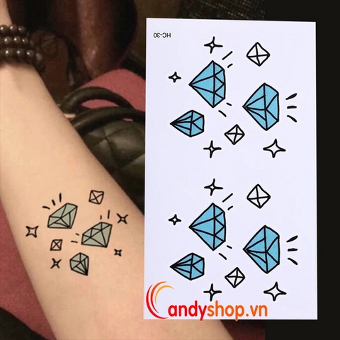 Hình xăm dán tattoo Kim Cương X-62