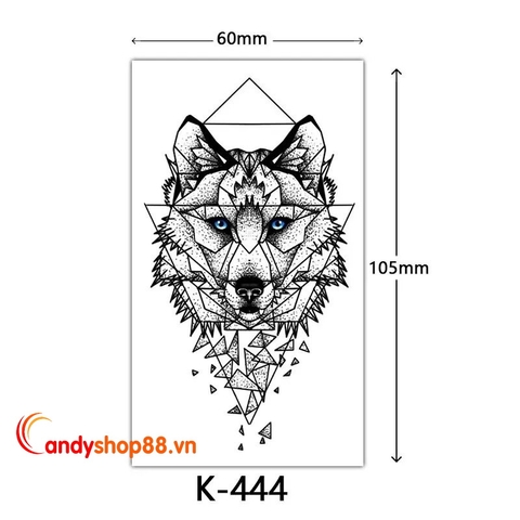 Hình xăm dán tattoo sói K-444