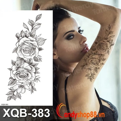 Hình xăm dán tattoo hoa hồng XQB-383