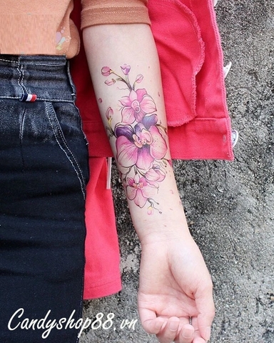 Hình xăm dán tattoo hoa đẹp QC-649