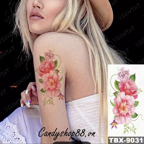 Hình xăm dán tattoo hoa TBX-9031