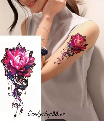 Hình xăm dán tattoo hoa đẹp QC-640