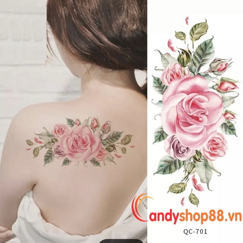 Hình xăm tattoo hoa đẹp QC-701