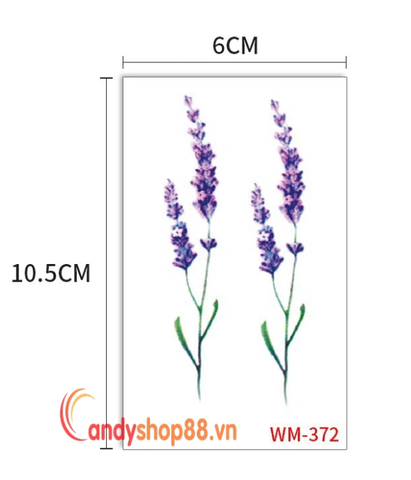 Hình xăm tattoo hoa lavender WM-372